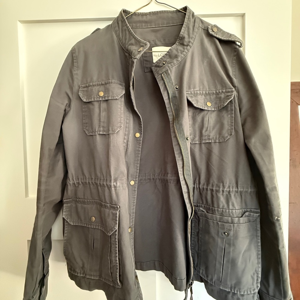 LOFT Gray Utility Field Jacket